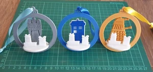 Doctor Who Christmas Tree Ornaments Dalek,weeping Angel Tardis Brand New - Picture 1 of 1