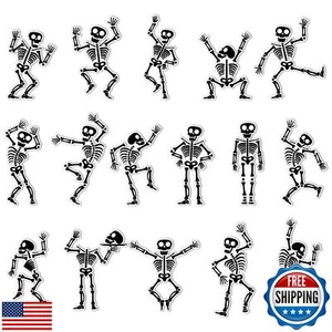 Whaline 16Pcs Halloween Refrigerator Magnets Skeleton Fridge Magnets Holiday - Picture 1 of 5