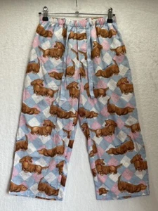 Peter Alexander Blue Dachshund Dog Print 3/4 PJ Pants Size XXS - Picture 1 of 6