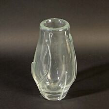 Cenedese Murano Glas Vase klar fein Lüster Applikationen geschwungen glass