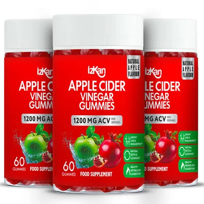 IZKAN Apfelessig mit DIE Mutter 1200mg ACV 120 Gummis B12 Rote Bete Saft