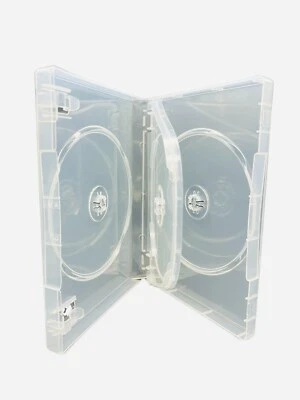 1 x 4 Disc Clear DVD Blu Ray CD Disc Case With 27mm Spine. Holds 4 Discs - Image 1 of 4