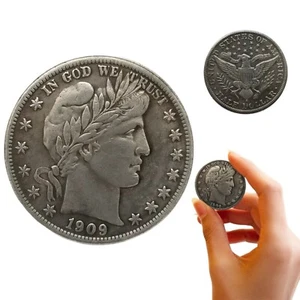 Moneda de cuarto de dólar de barbero S 1909 2 piezas - Imagen 1 de 10