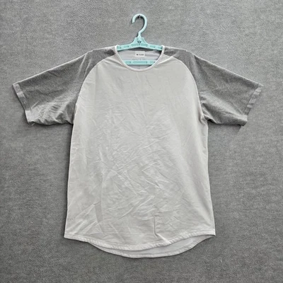 Camisa BYLT Hombres XL Blanca Gris Bloque de Color Corte Caída Manga Corta Lux Manga Raglán Foto 1 de 4