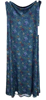NUEVA Maxi Falda LuLaRoe Grande Teal Púrpura Verde Naranja Blanco Floral Slinky Foto 1 de 4