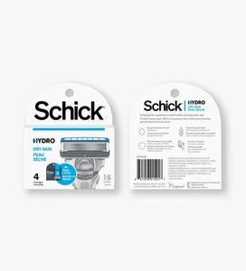Cartucho de hoja de afeitar Schick Hydro 5 para hombre recarga protección instantánea paquete de 4 quilates de 2 - Imagen 1 de 3