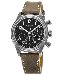 Nuevo reloj Longines Heritage Avigation ojo grande esfera negra para hombre L2.816.4.53.2 - Imagen 1 de 3