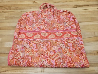 Vera Bradley Sherbet Travel GARMENT BAG Orange Pink Paisley Retired 48”x24” EUC - Image 1 of 4