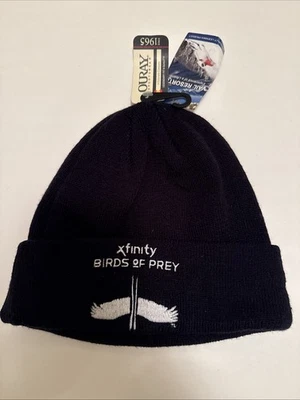 xfinity BIRDS OF PREY Black Beanie NWT Ski Race Beaver Creek Co OURAY - Image 1 of 3