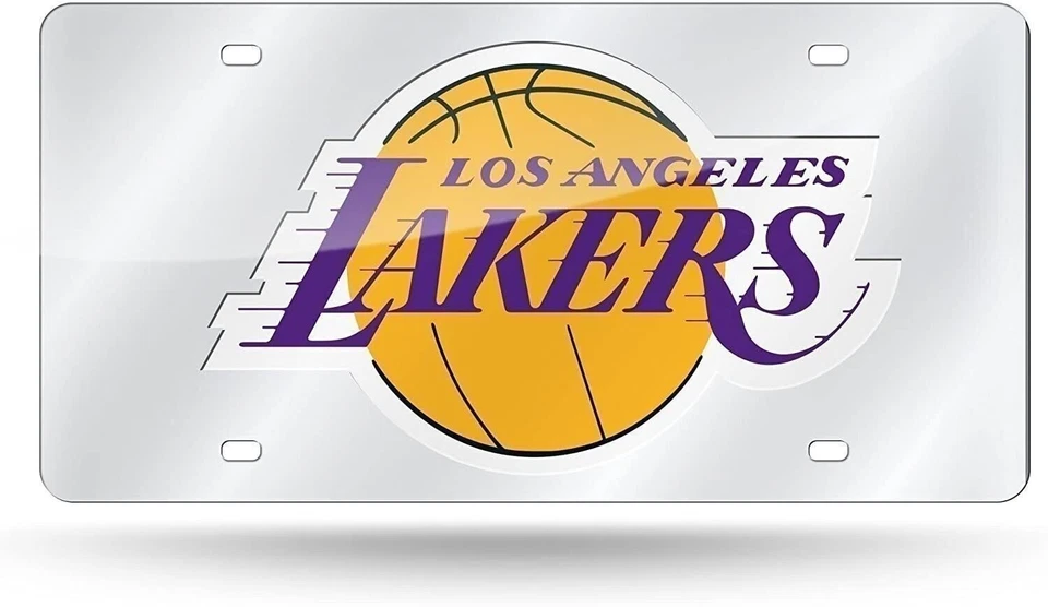 Los Angeles Lakers Premium Laser Cut Tag License Plate, Mirrored Acrylic... - Image 1 of 1