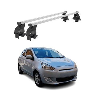 Racks de teto barras transversais transportadoras para 2012-2016 Mitsubishi Mirage cinza 2 peças - Imagem 1 de 4