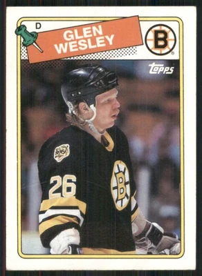 1988-89 Topps #166 Glen Wesley Boston Bruins Hockey Card 37173 - Image 1 of 2