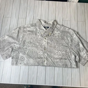 Reyn Spooner Button Down Shirt Mens Large Tailored Fit Paisley Short Sleeve - Picture 1 of 10