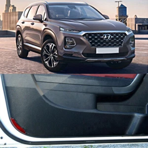 Carbon Door Fabric Scratch Decal Sticker for 2019 Hyundai Santa Fe TM - Picture 1 of 3