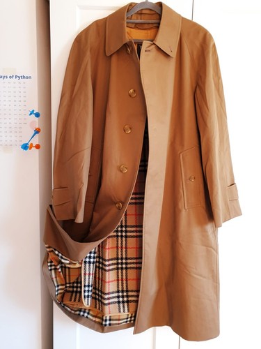 Cappotto Burberry uomo vintage marrone cotone haymarket trench e lana fodera MAC medio