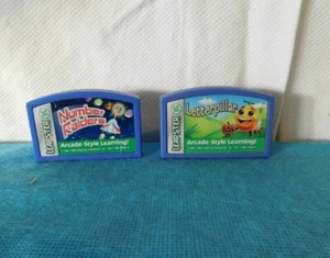 2 Leap Frog Leapster Cartridge Number Raiders Letterpillar Arcade Style Learning - Picture 1 of 3