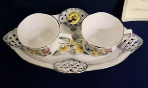Wellington Castle Royal Class Porcelain Garanzia Miniature Tray and Cups. NEW - Picture 1 of 8