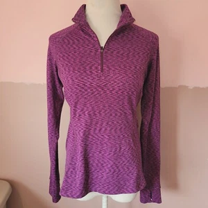 Pullover púrpura REI ropa deportiva parte superior agujeros para el pulgar 1/4 cremallera atlético pequeño al aire libre - Imagen 1 de 5
