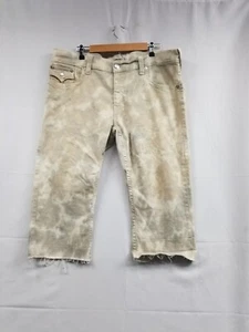 True Religion Ricky Relaxed Straight Camo Jean Shorts Distressed Size 42 See Pic - Picture 1 of 16