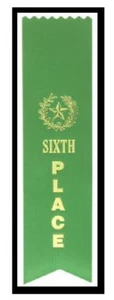 6th SIXTH PLACE GREEN AWARD RIBBON (YOU CHOOSE AMOUNT) School SPORTS Contest 4H - Picture 1 of 1