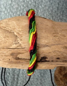 Pulsera trenzada Rasta pulsera amistad algodón surf Jamaica reggae  - Imagen 1 de 1