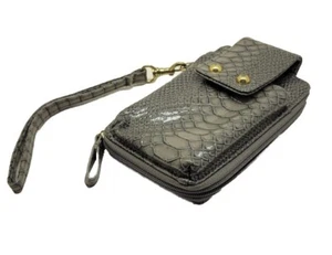 Grey Snakeskin Print Wrist Wallet 4x6 - Picture 1 of 10