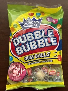 Fruit Flavor Dubble Bubble Gum Balls Individually Wrapped 3.3 oz - Picture 1 of 3