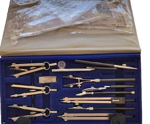 VINTAGE CHARVEZ DRAFTING TOOL SET With Case Germany Excellent #6675-00-641-3531 - Picture 1 of 13