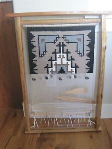 Native American Loom Art TWO GRAY HILLS By LUCY TAUGLECHEE 31" x 21"