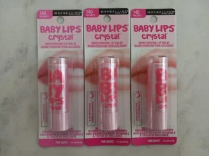Maybelline Baby Lips Crystal Moisturizing Lip Balm, #140 PINK QUARTZ, 3 packs - Picture 1 of 4