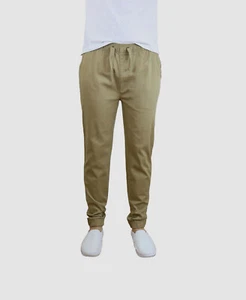 $53 Galaxy by Harvic Men's Slim Fit Beige Stretch Mid Rise Joggers Pants Size M - Picture 1 of 3