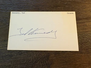 Ted Kennedy Toronto Maple Leafs HOF signed autographed Hockey 3x5 index card - Picture 1 of 1