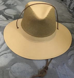 Nuevo- Sombrero Henschel Co. H1H Aussie Breezer Malla Ventilado Sombrero Beige Mediano EE. UU. - Imagen 1 de 4