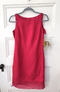 JONES NEW YORK Vtg Sheath Dress Pink Linen Size 4P Petite Lined Beaded Hem NWT - Picture 1 of 4