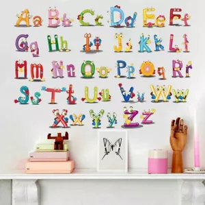 Kids Alphabet ABC Letters Kids Wall Stickers Nursery Decal Wallpapers Decor - Picture 1 of 6