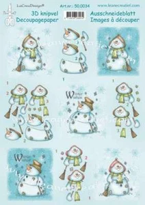 LeCrea - Dekoration 3D (10 Bögen) Schneemann Winter Wünsche 500034 - Bild 1 von 1
