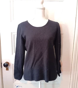 41 Hawthorn Black Cashmere Sweater Size L Round Neck Minimalist Classic Neutral - Picture 1 of 6