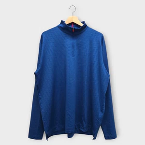 FootJoy Golf Men's Pullover Tonal Print Knit Mid-Layer (Blue) - Large (L) - Picture 1 of 2