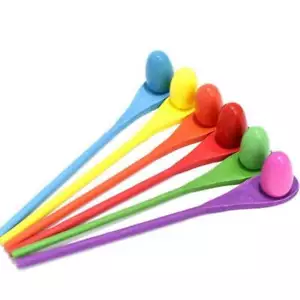 Herramienta de integración sensorial relé de huevo juguete de carrera equilibrio huevo en cuchara juego juguete - Imagen 1 de 12