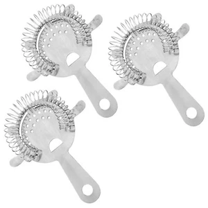 (3 Pack) Stainless Steel Hawthorne Strainer by Tezzorio, 4-Prong Cocktail Str... - Picture 1 of 5
