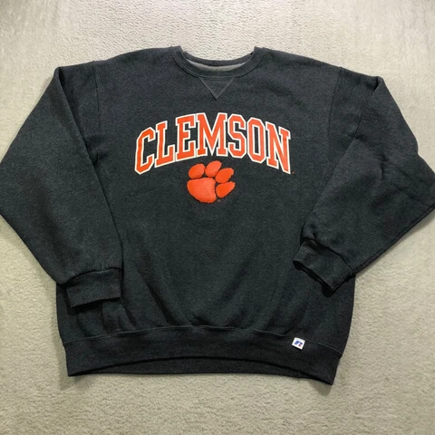 Vtg Clemson Tigers Crew Neck Sweatshirt Mens Medium Gray Russell Athletic Cover