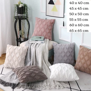 New Home Fluffy Velvet Cushion Covers Faux Wool Throw Pillow Case Modern Decor - Picture 1 of 19