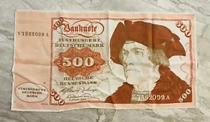 Germany 500 Deutsche Mark 1970 - Vintage Hand Cloth Very RARE HTF - Picture 1 of 9