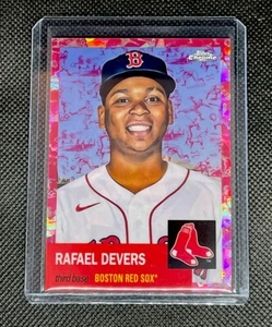 2022 Topps Chrome Platinum Anniversary Raphael Devers Red Fuscia Toile SP /100 - Picture 1 of 2