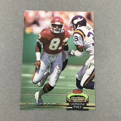 Stephone Paige Football Card 1992 Topps Stadium Club #576 Base Set KC Chiefs - Image 1 of 4