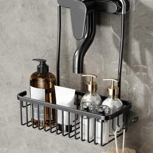 Convenient Toilet Shower Rack with No Drilling Installation Bathroom Storage Bas - Picture 1 of 5