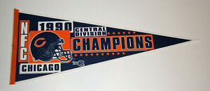 1990 Chicago Bears NFC Central Division Champs pennant Dan Hampton Dent Harbaugh