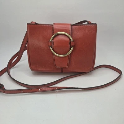Bolso Bandolera Hobo Elan Color Rio Rojo Naranja Cuero Cartera Foto 1 de 4