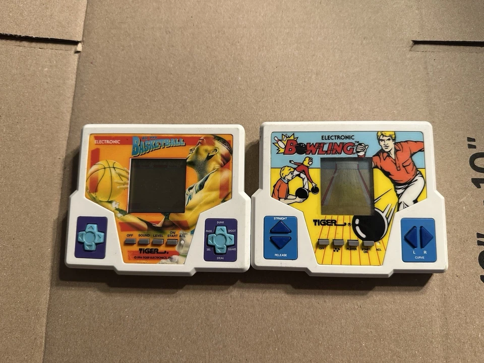 Vintage Tiger Electronics All Pro Basketball Electronic Bowling Handheld Lot - Image 1 of 4