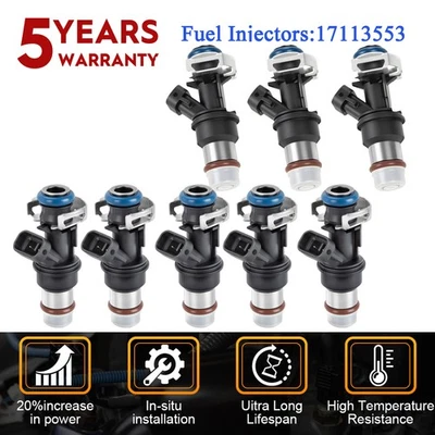 Inyector de combustible 8 piezas para Chevrolet Silverado 2500 HD/3500 / Suburban 2500 2001-2006 Foto 1 de 4